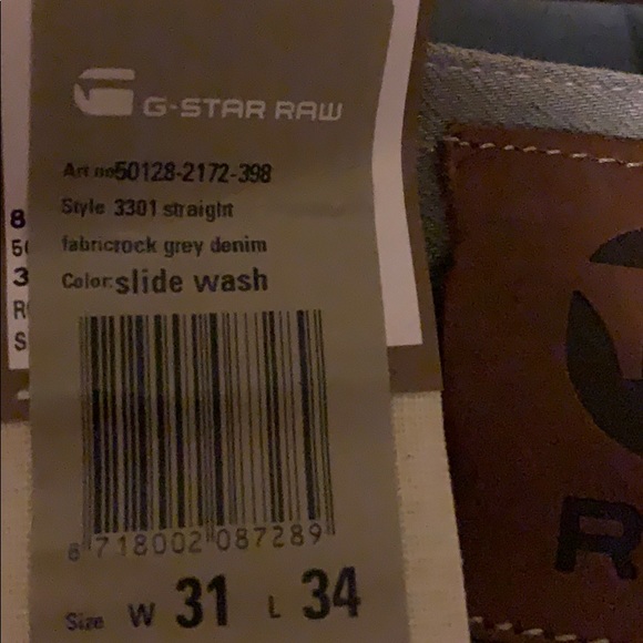 New G-Star Raw 3301 straight jeans size W31 x L34 - Picture 3 of 3